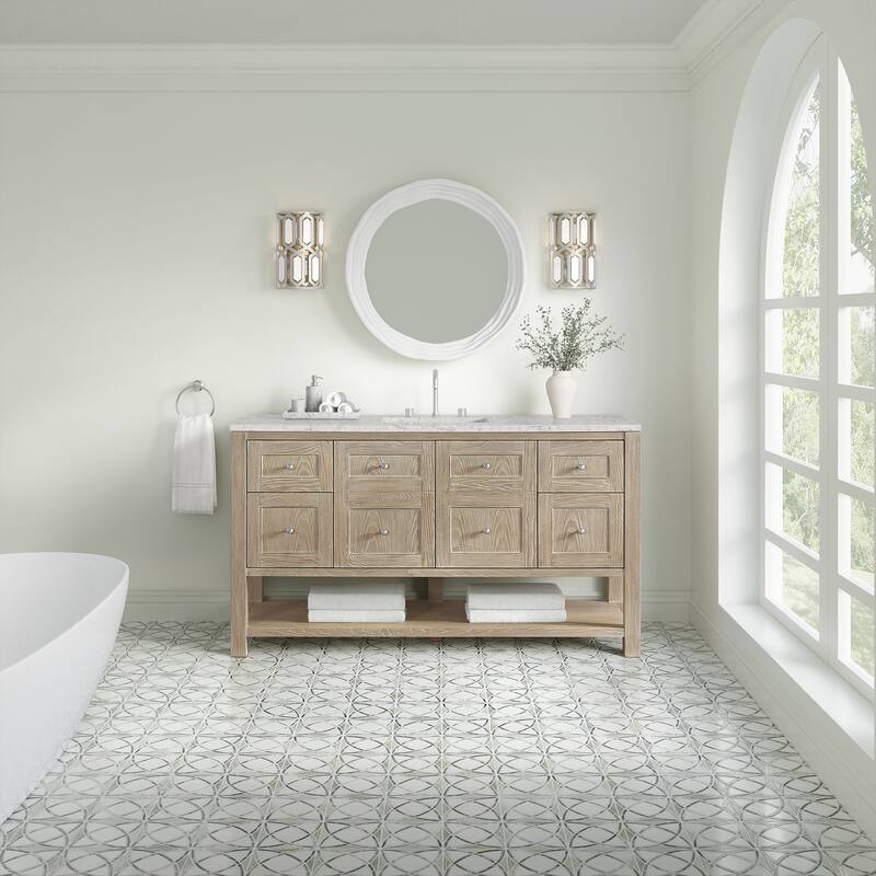 Breckenridge 60" Single Vanity, Whitewashed Oak - 60S