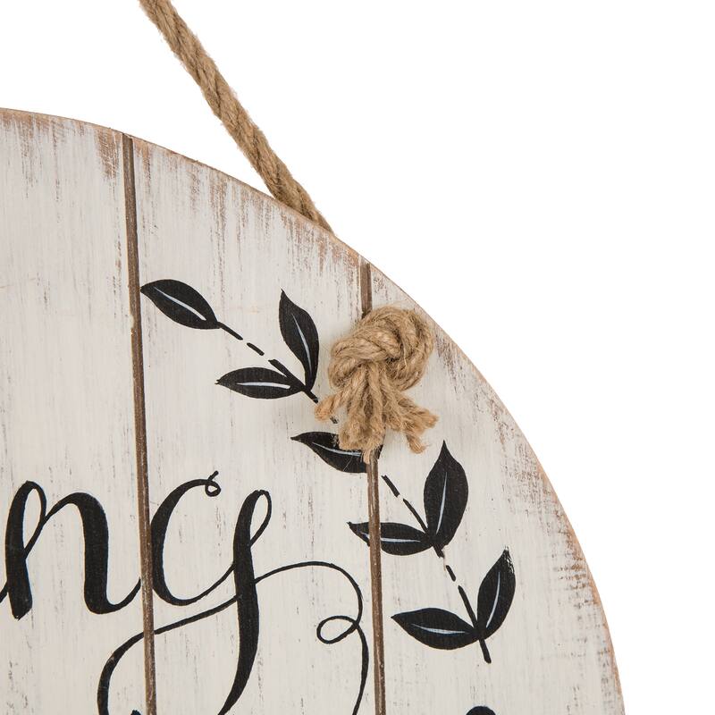 Glitzhome 15"D Wooden Thanksgiving Word Sign Wall Decor