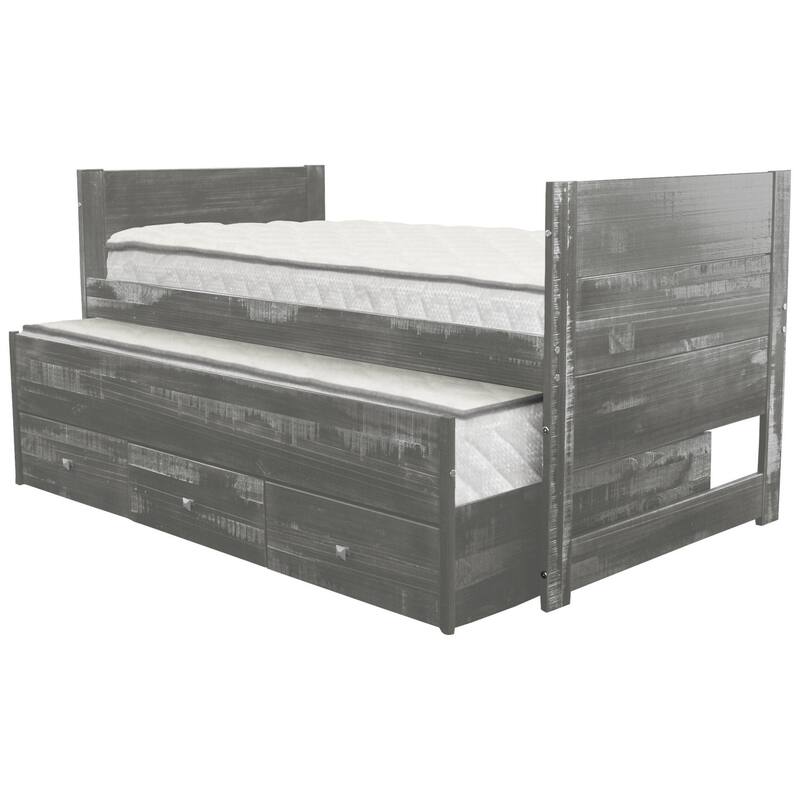Taylor & Olive Begonia Twin Bed with Twin Trundle & 3 Built in Drawers