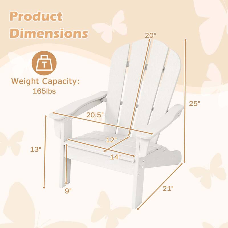 Costway Kids Adirondack Chair with High Backrest Armrests Fire Pit - See Details
