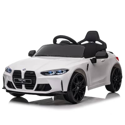 BMW M4 12v Kids ride on toy car 2.4G W/Parents Remote Control,Three speed adjustable,A handle with wheels and a pull
