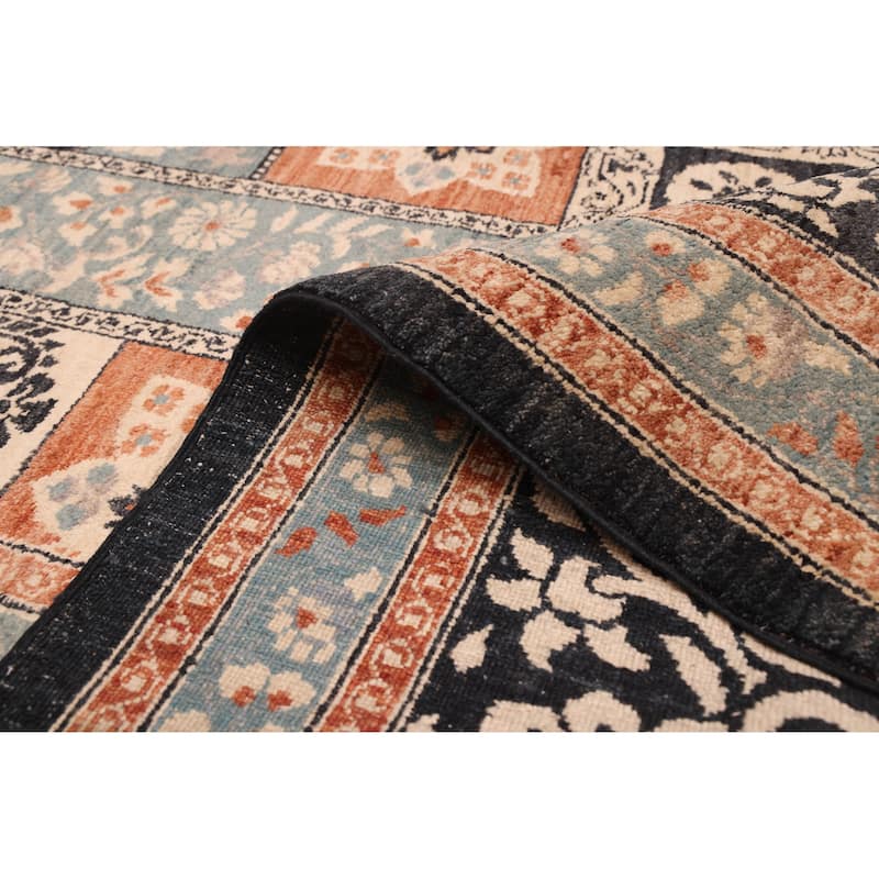 ECARPETGALLERY Hand-knotted Lahore Finest Collection Black, Copper Wool Rug - 9'1 x 11'9