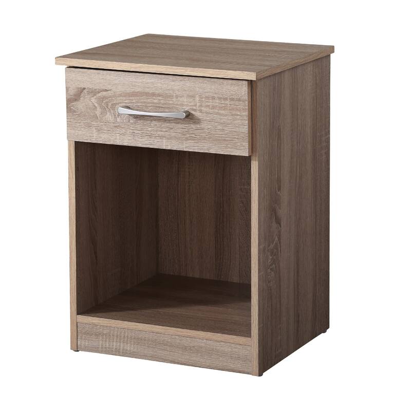 1-Drawer Nightstand with Open Shelf - 24" - Light Brown
