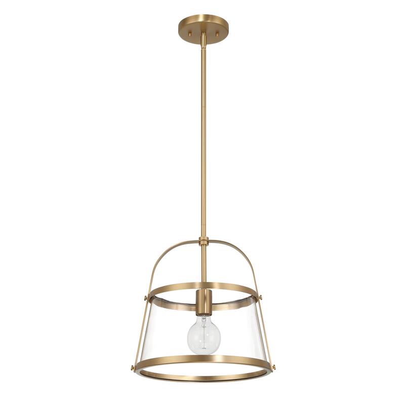 Fallon Metal and Clear Glass Ceiling Light - 13.1"L x 13.1"W x 13.3"H - Gold