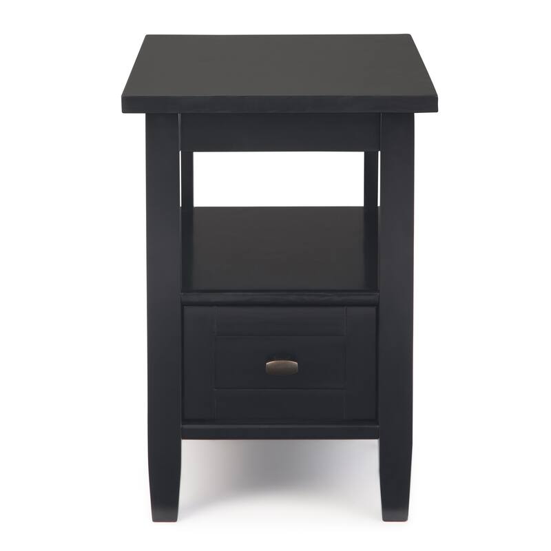 WYNDENHALL Norfolk SOLID WOOD 14 inch Wide Rectangle Transitional Narrow Side Table - 14 Inches wide