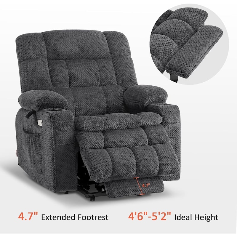 MCombo Dual Motor Power Lift Recliner Chair with Massage and Heat, Infinite Position, Fabric R7894 (Small-Wide)
