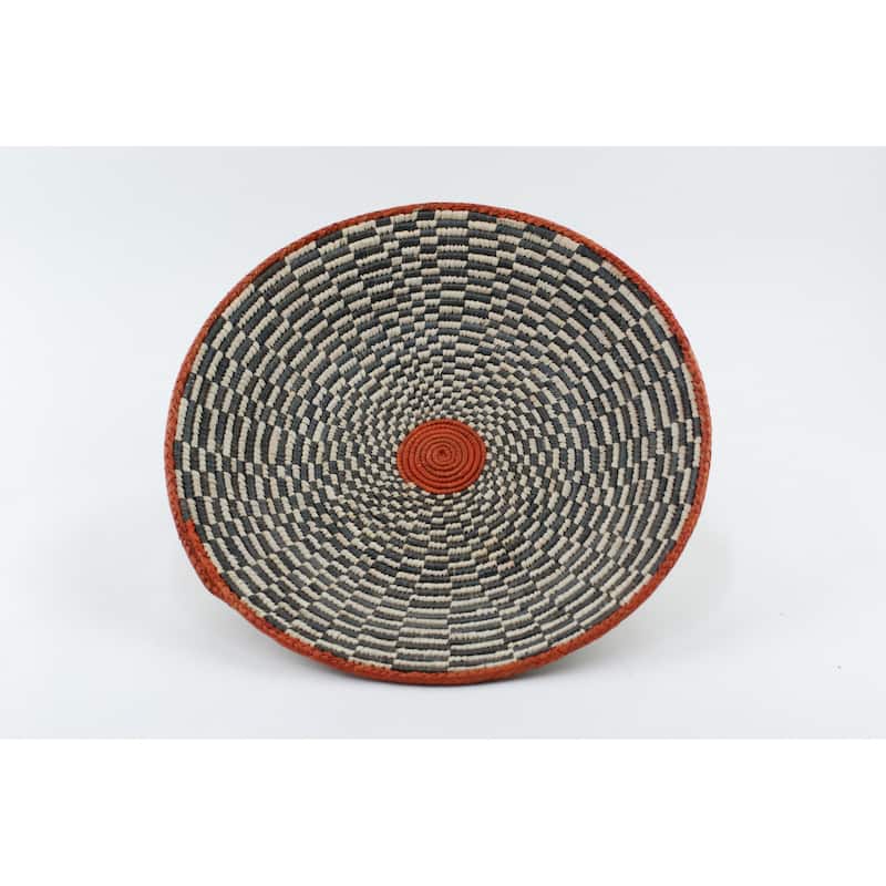 Hand Woven Palm Wall Decor Basket - Amber
