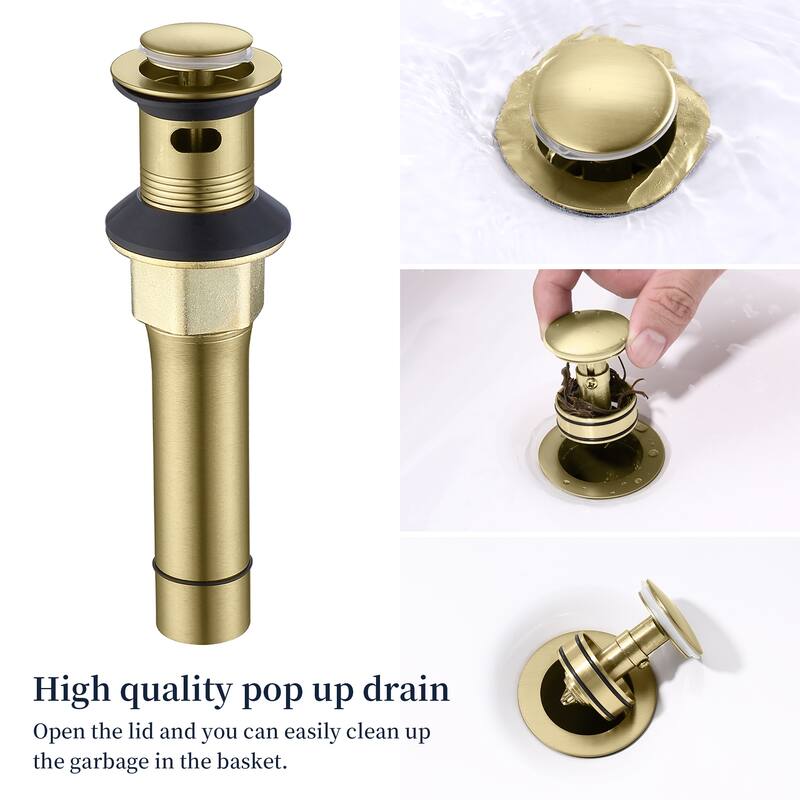 Bathroom Faucet with Pop up Drain & Supply Hoses 2-Handle 360 Degree High Arc Swivel Spout Centerset 4 Inch Vanity Sink Faucet