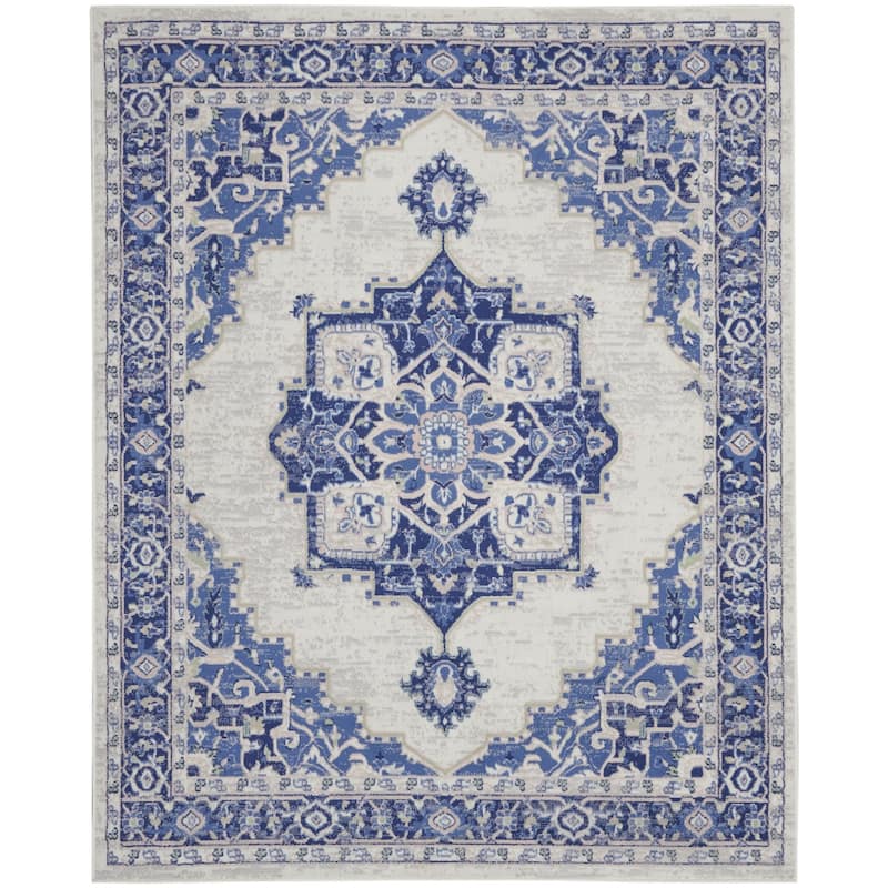 Boviz Power Loomed Distressed Floral Non Skid Stain Resistant Area Rug By HomeRoots - 120' X '84' X '0.39