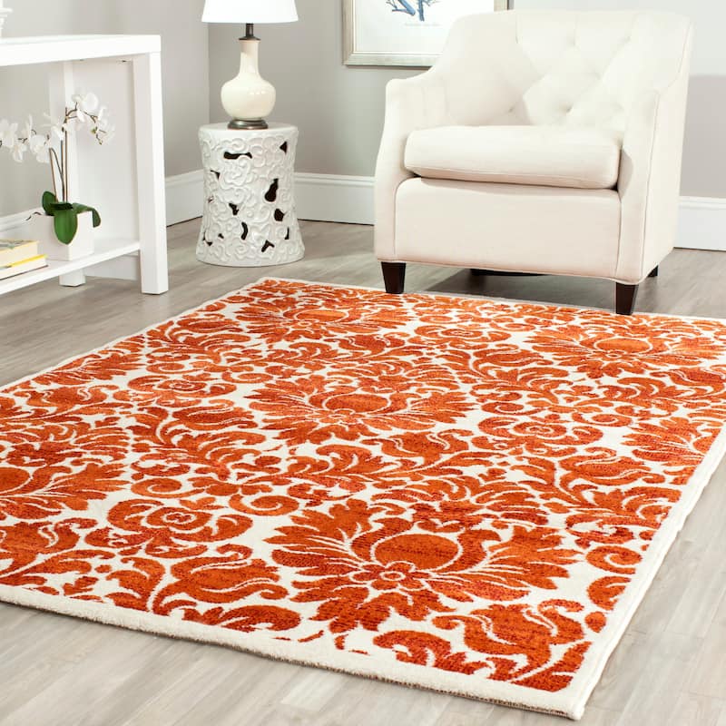 SAFAVIEH Porcello Texanna Glamour Modern Rug - 8' x 11'2" - Red/Ivory