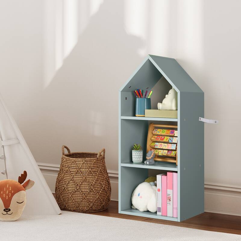 Tier Open Shelf Bookcase, Freestanding Shelves and Cube Organizer for Display - Light Blue