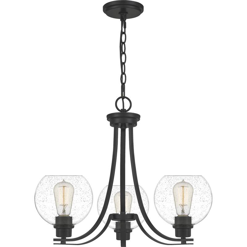Quoizel Pruitt 3-Light 18" Transitional Chandelier in Matte Black