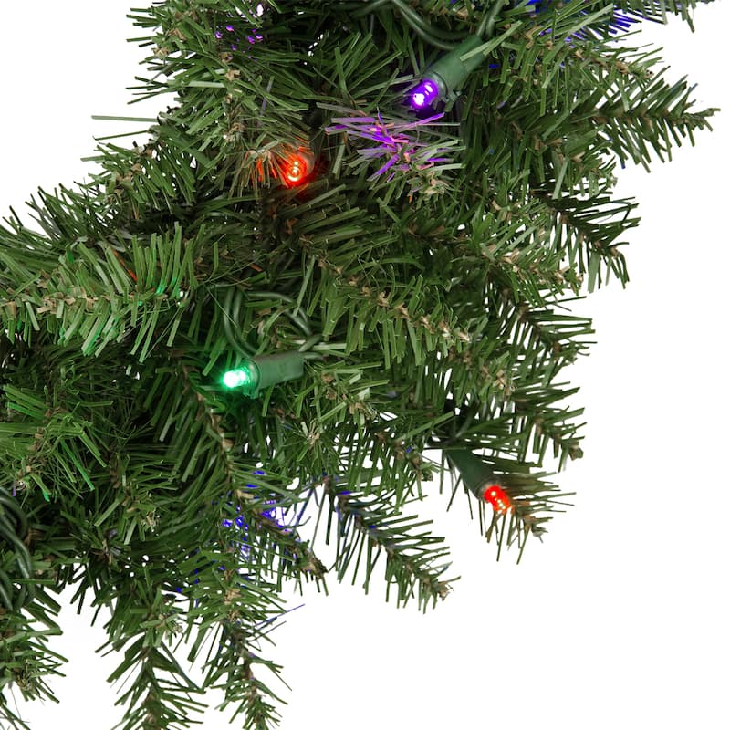 Rockwood Pine Artificial Christmas Wreath, 24-Inch, Multi LED Lights