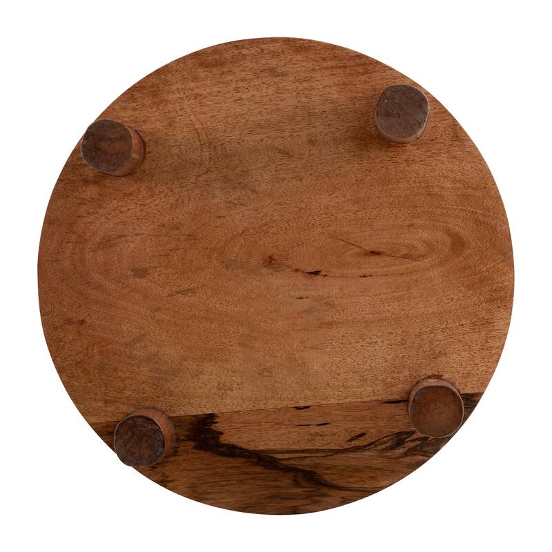 Sagebrook Home Neutral Farmhouse Wood Riser Tray