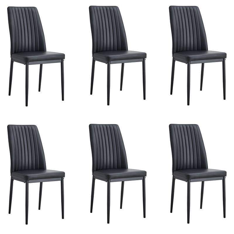 Faux Leather Dining Chairs Set of 6, Side Dining Room/Kitchen Chairs
