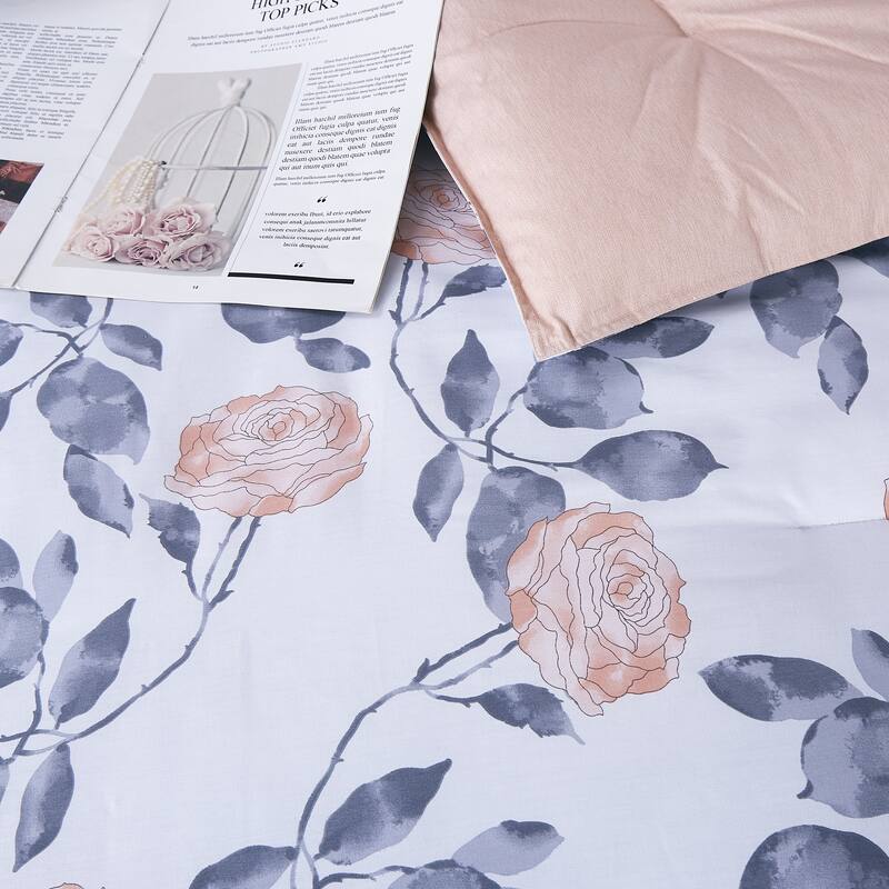 Munna Rose Only 100% Cotton Pink Reversible Comforter Set