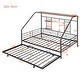 preview thumbnail 23 of 38, Metal Full Size House Bed with Trundle and Built-in Shelf