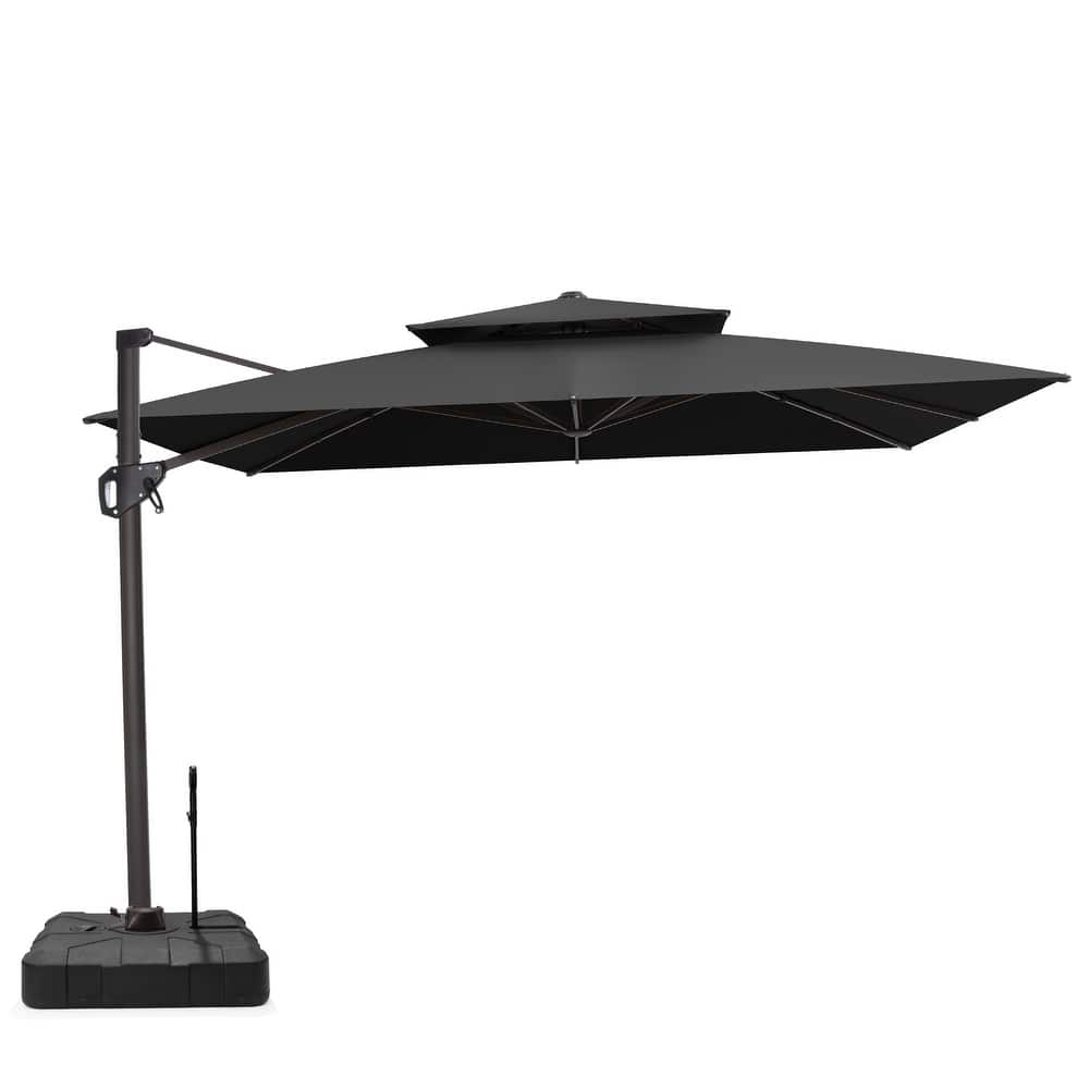VredHom 10X10FT Offset Cantilever Patio Aluminum Umbrella with Rod Base