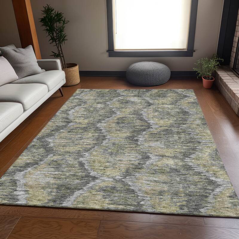 Machine Washable Indoor/ Outdoor Chantille Contemporary Abstract Rug