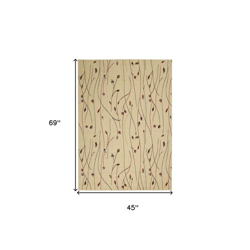 Lusi Power Loomed Floral Traditional Durable Area Rug By HomeRoots