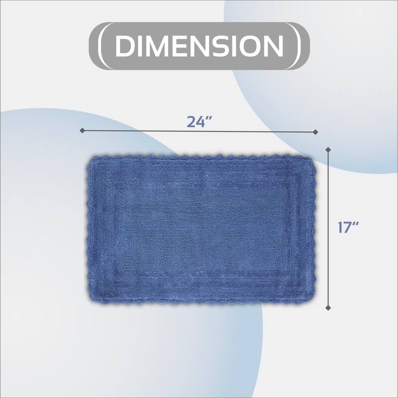 Better Trends Bath Rugs 100% Cotton Soft & Water Absorbent Reversible Tufted Bathroom Rug for Shower, Sink Mats Lilly Crochet