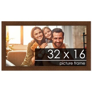 32x16 Traditional Walnut Complete Wood Picture Frame with UV Acrylic ...