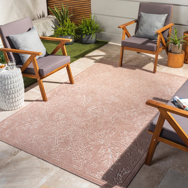 Livabliss Corinth Traditional Area Rug - 6'7" x 9' - Orange