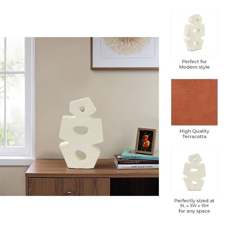 Pottery Modern Glam Abstract Sculpture Textured Geometric Design