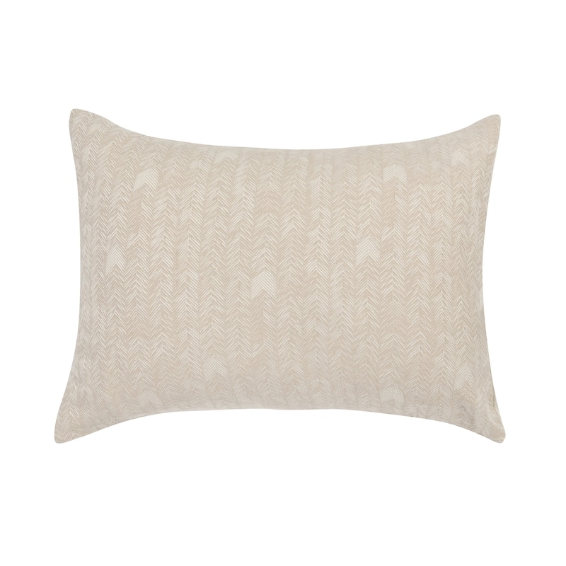 Lana Cotton Embroidered Sham by Kosas Home - Standard - Beige
