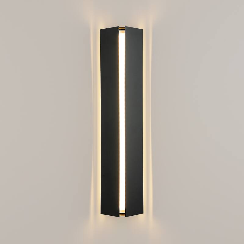 Modern Black Outdoor Wall Lights Linear Dimmable LED Wall Sconce Lights