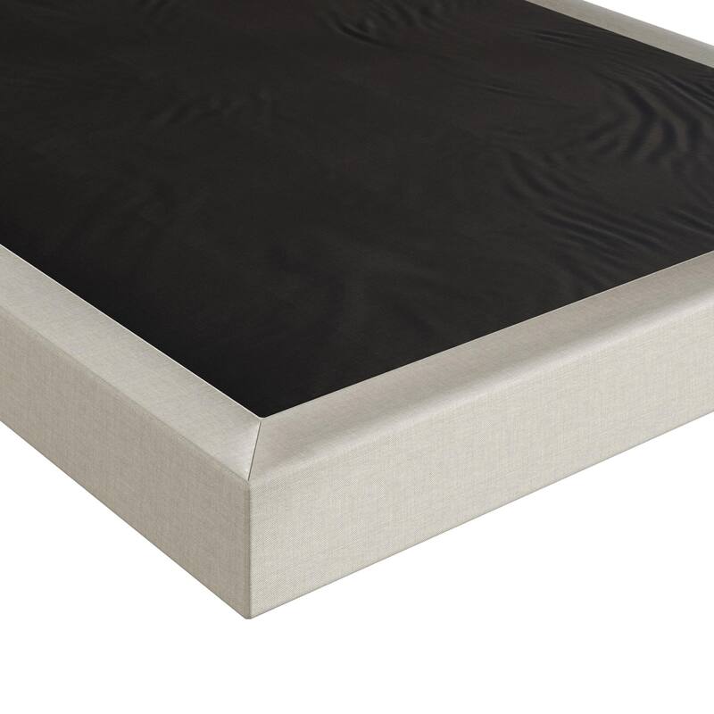 Clayfell Walpi 5" Metal Box Spring / Bed Foundation - Warm Gray/Black, Durable Metal Construction