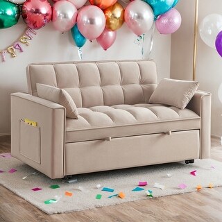 4 in1 Loveseat Sofa Bed with Armrests & Storage Pockets - Bed Bath ...