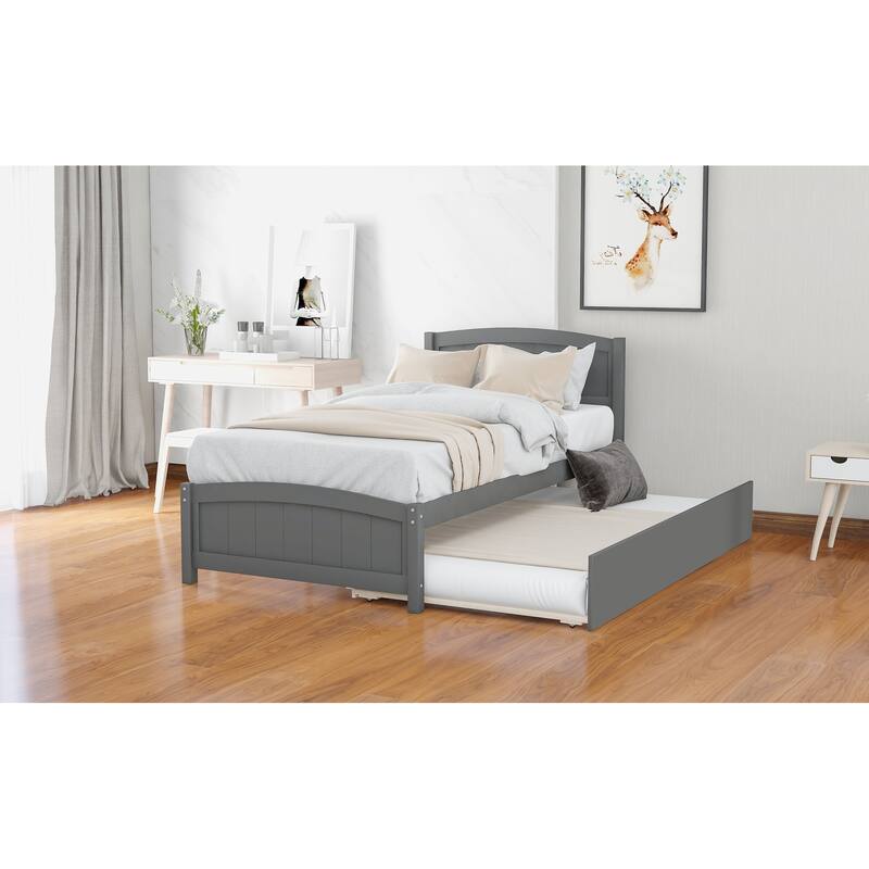 Twin size Platform Bed with Trundle