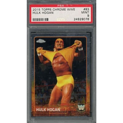 Hulk Hogan 2015 Topps Chrome WWE Wrestling Card #83 Graded PSA 9 MINT - 8'6" x 11'6"