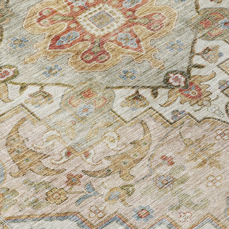 Machine Washable Indoor/Outdoor Traditional Vintage Chantille Rug
