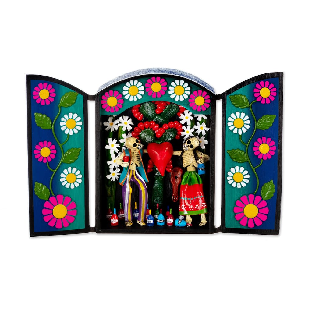 Novica Handmade Afterlife Love Ceramic Retablo