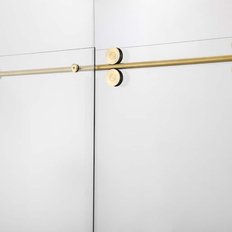 Villena 60" W x 78" H Single Sliding Shower Door,Brushed Gold - 60 inches