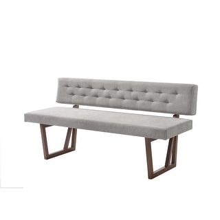 Modrest Jordan Modern Grey & Walnut Dining Bench