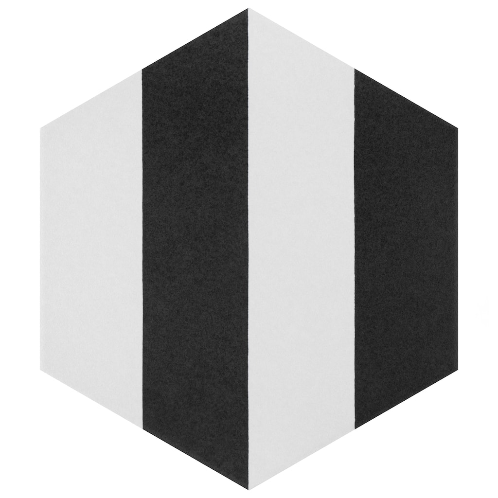 Merola Tile Porto Capri Hex Black 8-5/8" x 9-7/8" Porcelain Floor and Wall Tile