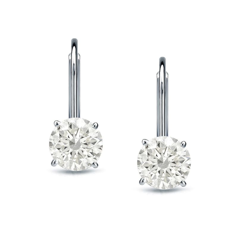 Auriya 14k Gold 1/2 Carat TDW Diamond Lever back Dangle Earrings (K-L, I1-I2)