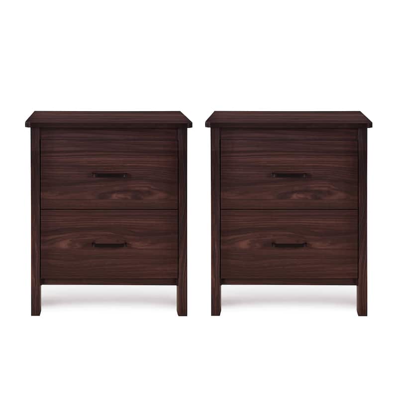 Olimont Faux Wood 2 Drawer Nightstands (Set of 2) by Christopher Knight Home