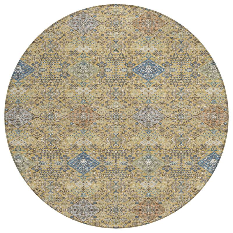 Machine Washable Indoor/ Outdoor Boho Panel Chantille Rug