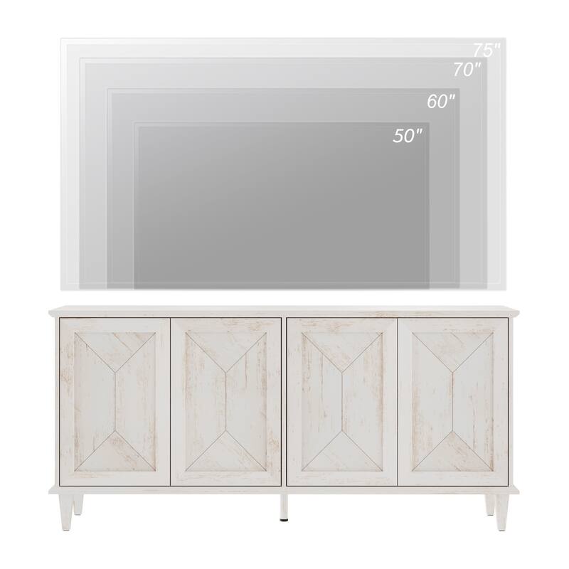 Large Buffet Cabinet with Handcrafted Pop-Up Doors for Dining Room
