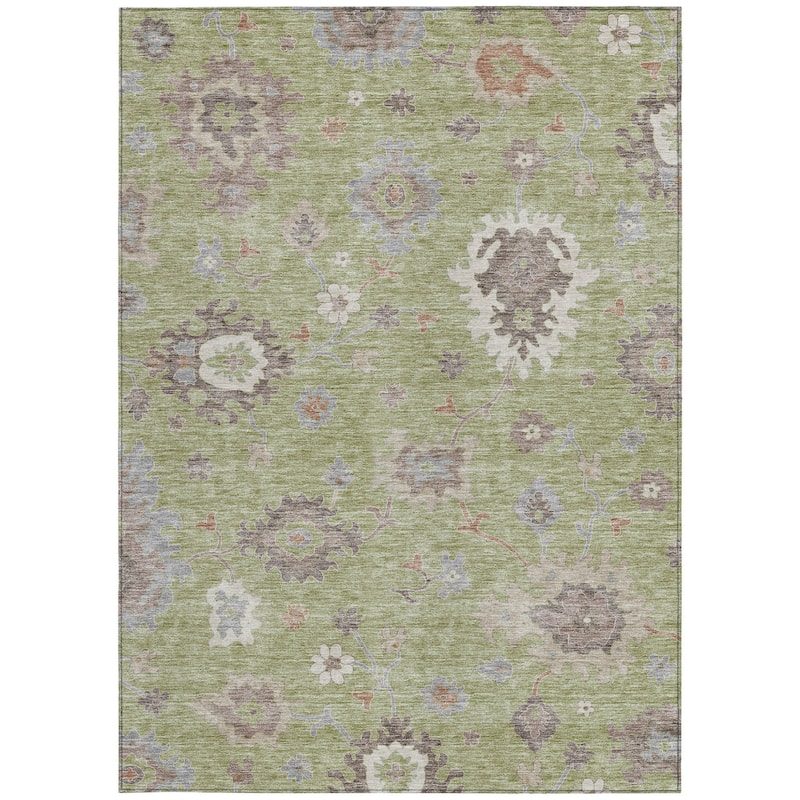 HomeRoots Floral Traditional Rectangle Outdoor Rug