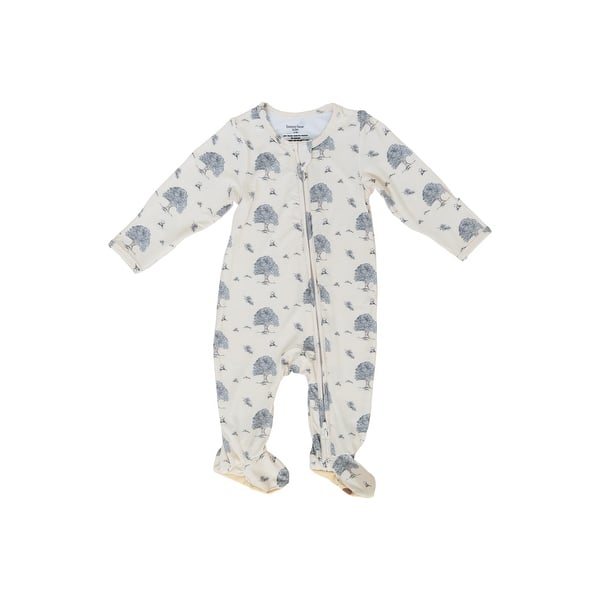 slide 2 of 6, Breezy Bear Baby Footie Pajamas, 2-Way Zipper - Mighty Oak