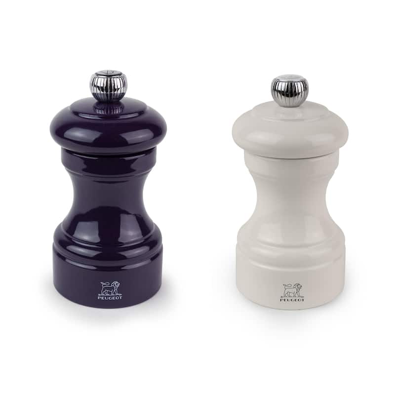 Peugeot Bistro Pepper and Salt Mill Set - 10cm - 4in. - Eggplant and Ivory