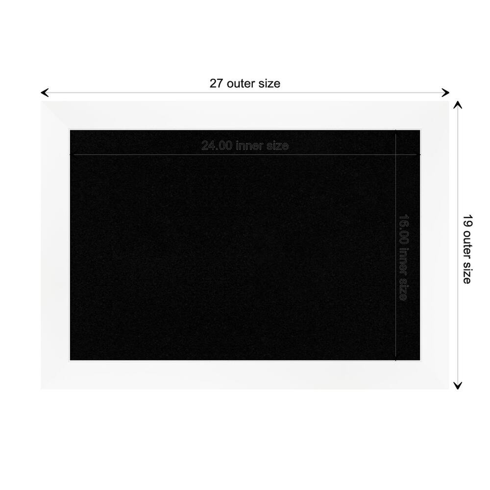 Cabinet White Narrow Framed Black Corkboard Bulletin Board