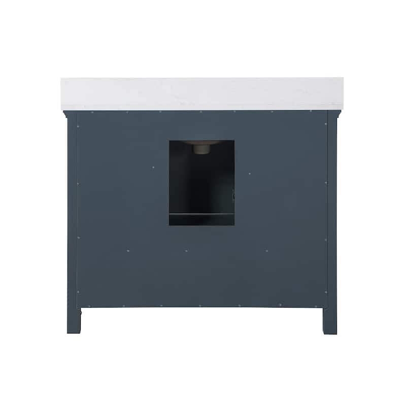 Altair Isla 42" Bathroom Vanity in Classic Blue with Countertop,with 34 "Mirror - 42 in.