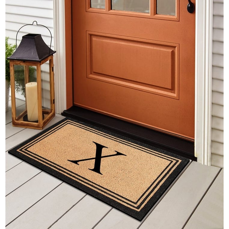 A1HC Natural Coir Doormat with Heavy Duty PVC Backing,0.75 Inch Pile Height, Perfect for Outdoor Use