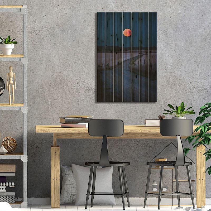 Bloodmoon 2018 Print On Wood by Christian Lindsten - Multi-Color